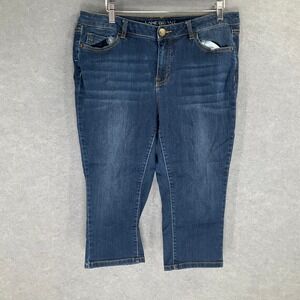 Lane Bryant Womens Size 16 Super Stretch Low Rise Capri‎ Jeans Dark Wash